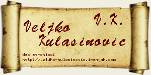 Veljko Kulašinović vizit kartica